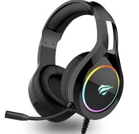 rainbow led black headset