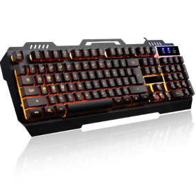 yellow orange led black keyboard