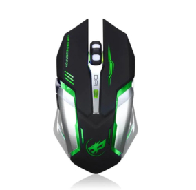  silver black green led wireless mouse